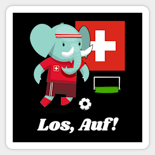 ⚽ Switzerland Football, Cute Elephant Scores, Los Auf! Team Spirit Sticker